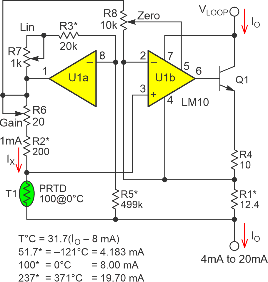 Linearized temperature transmitter modified for a post-assembly tweaking using his procedure.