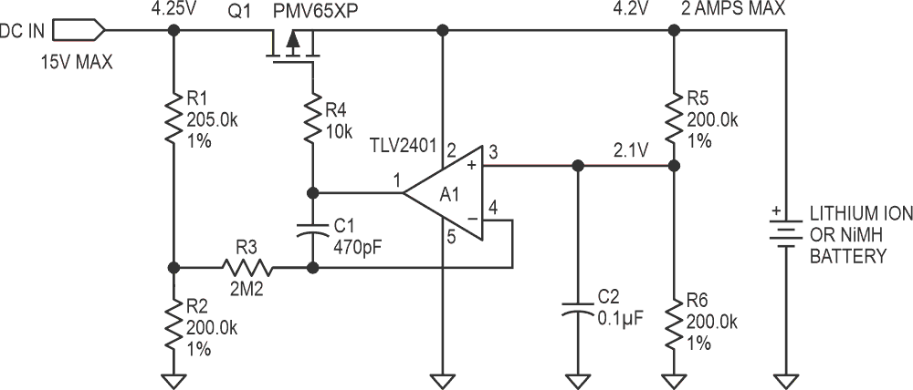 Circuit forms ideal diode function