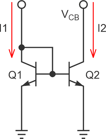 Токовое зеркало без использования вырождения эмиттера.