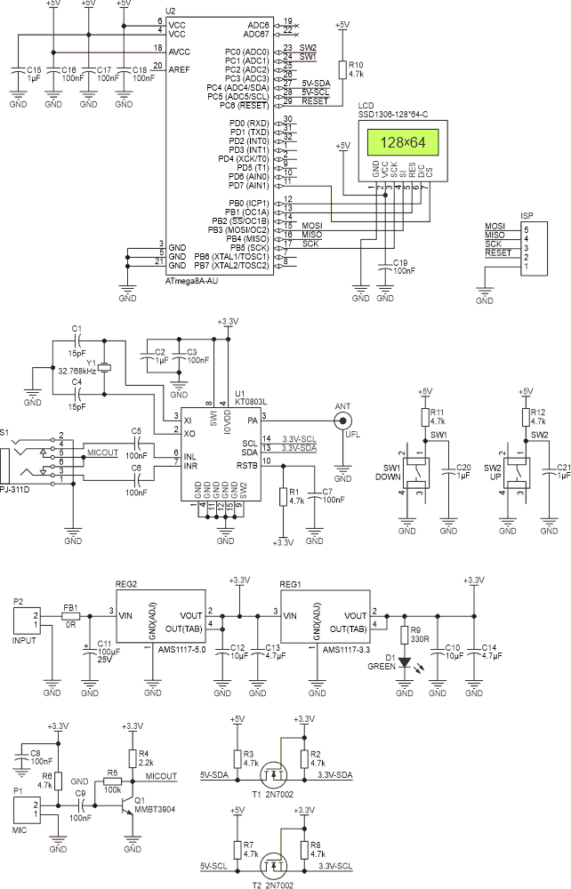 Schematic diagram of the digital FM transmitter project.