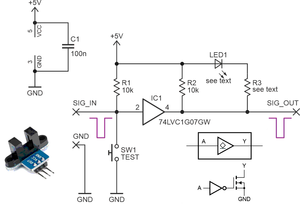 A minimalistic design highlights the inherent simplicity of constructing a universal homing sensor module.