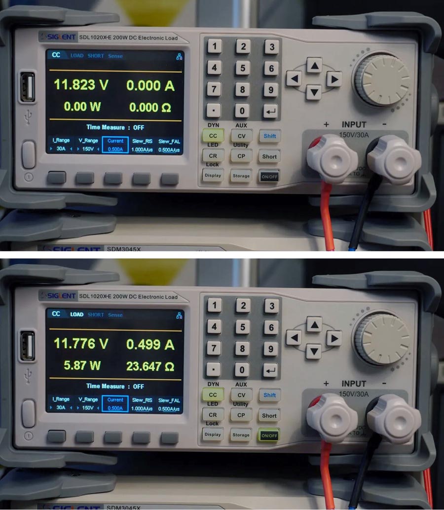 Нестабильность выходного напряжения по нагрузке (нет нагрузки, нагрузка 0.5 А).