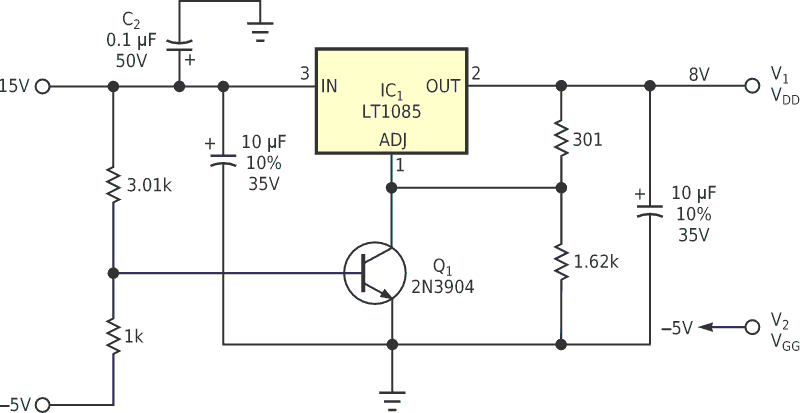 Circuit improves on bias for GaAs FETs.