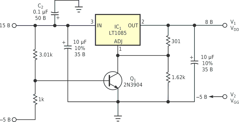 Схема улучшает смещение для GaAs полевых