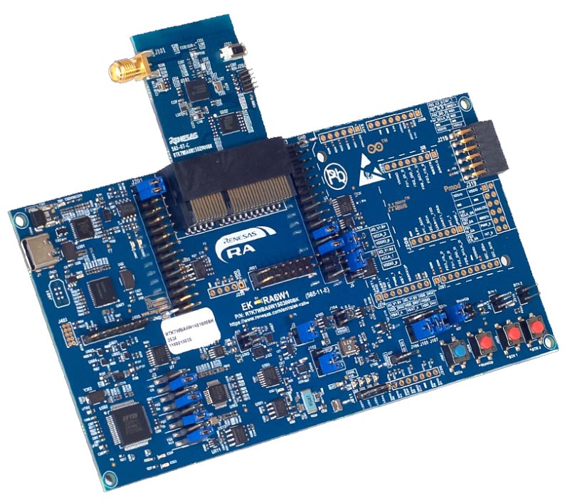 RA6W1 Evaluation Kit, consists of Motherboard and RA6W1 daughterboard