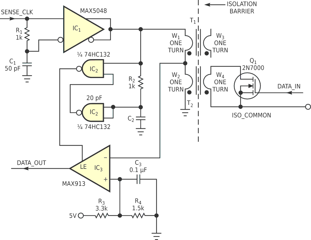 Read isolated digital signals without power