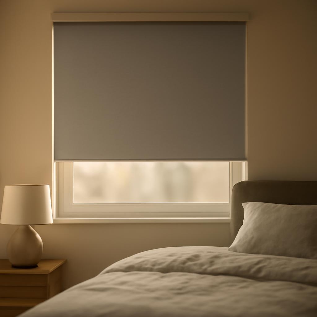 Рулонные шторы blackout в спальне