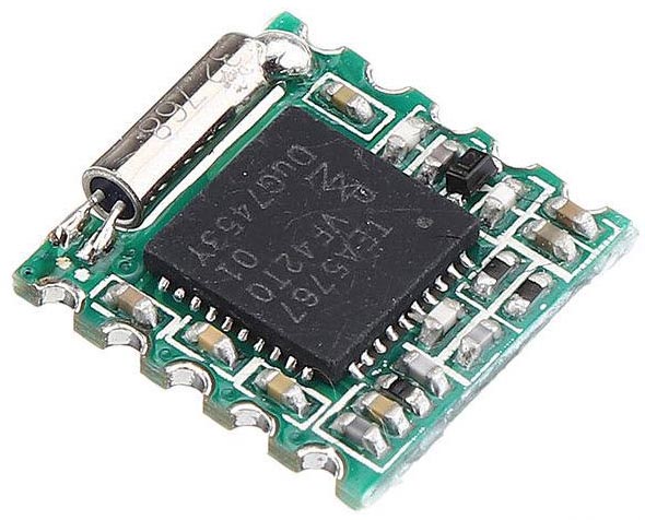 The TEA5767 FM receiver module.