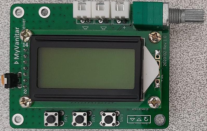Assembled PCB board (top view).