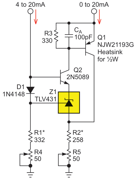 R4 and R5 trims allow post-assembly precision optimization.