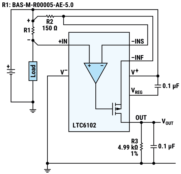 Схема измерения тока.
