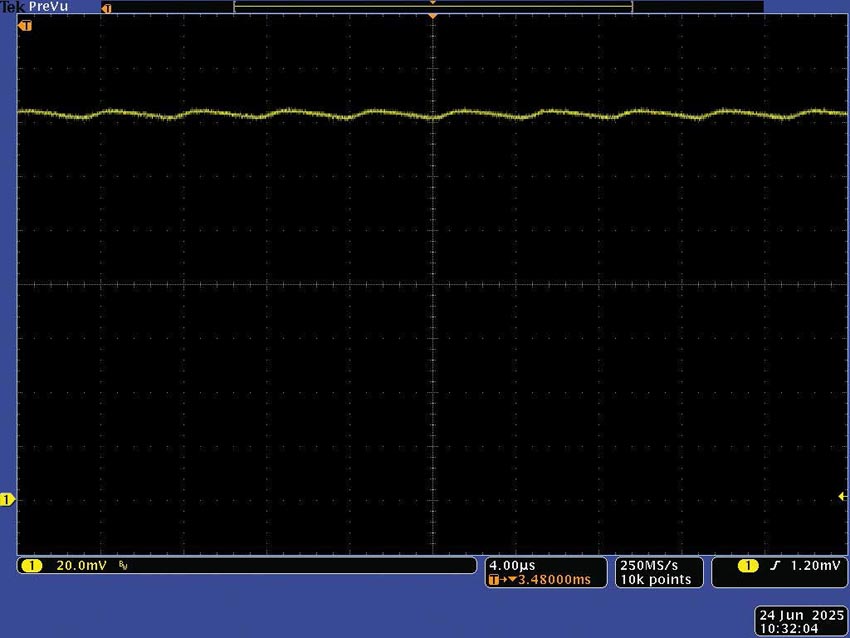The filtered voltage across the sense resistor.