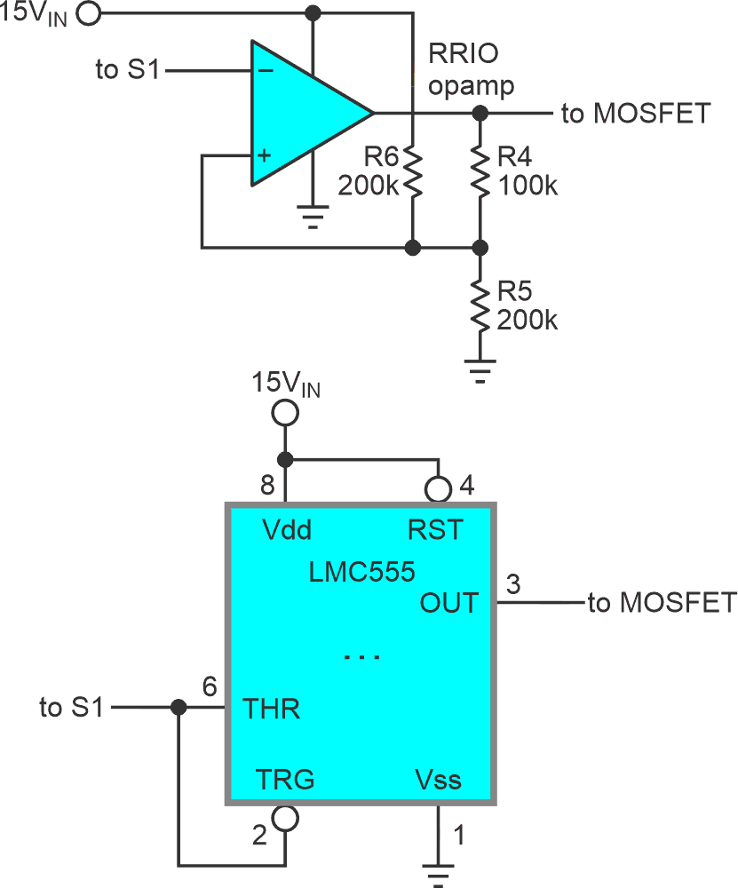 Alternative Schmidt trigger possibilities.