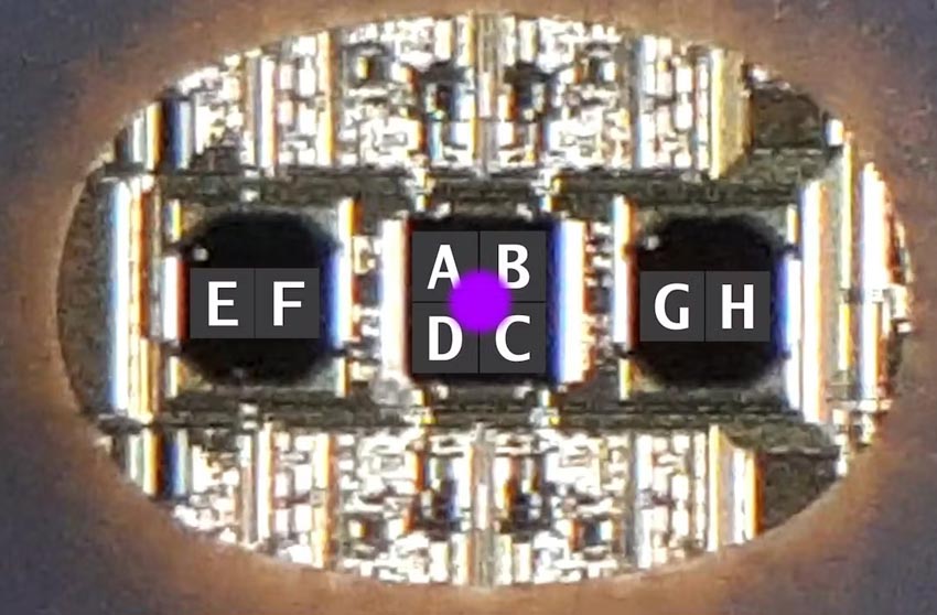 Photo Diode Integrated Circuit (PDIC). Laser is in focus, FES = 0.