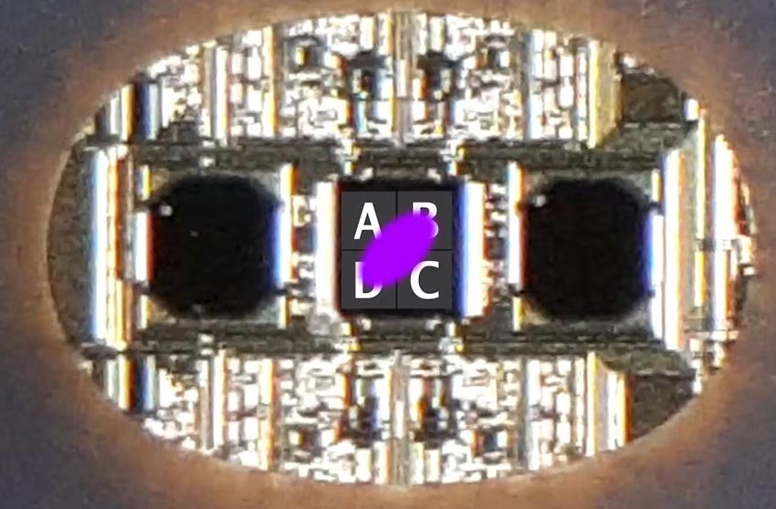 Laser out of focus, FES 0. Here: FES < 0.