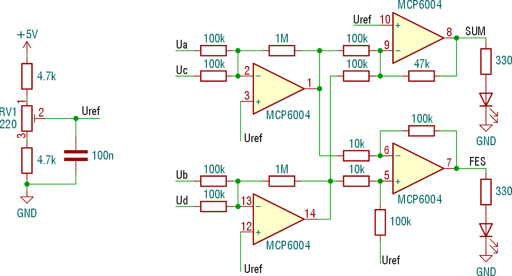 Circuit to calculate SUM and FES.