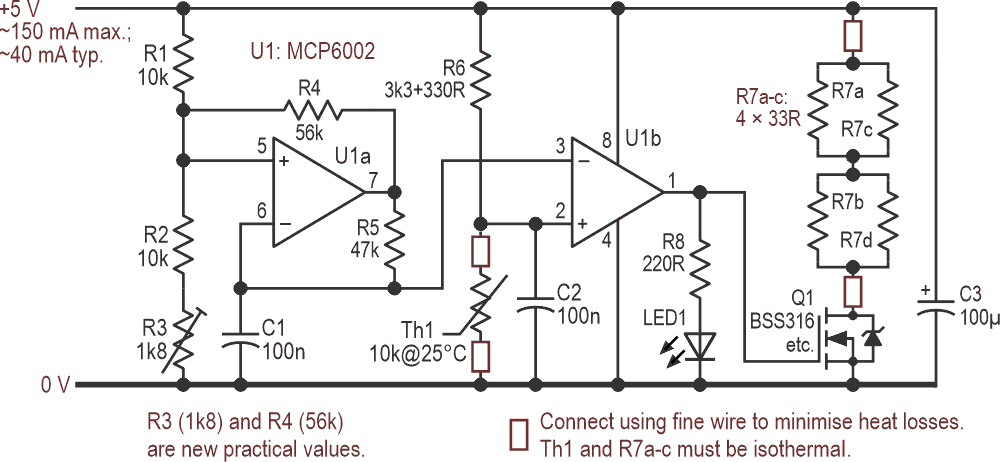 The driving circuit for the new hotplate.