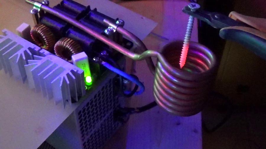 Position the object inside the coil.