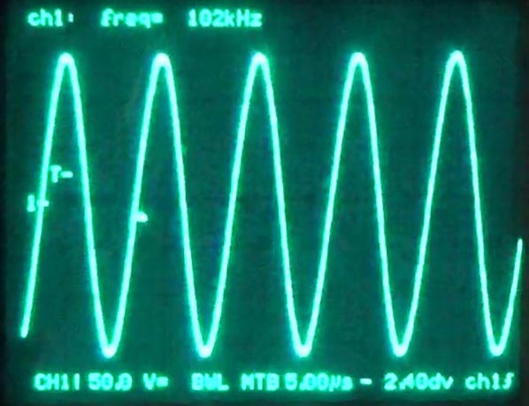 Waveform across the work coil.