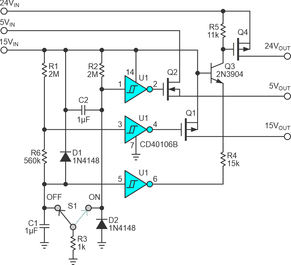 Triply simply sequence supply voltages
