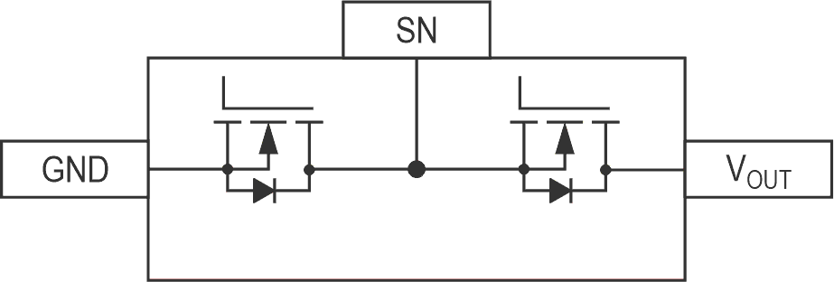 This boost converter block diagram includes the switches' connections to the integrated circuit pins.