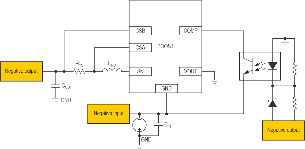 This simplified schematic employs the boost converter shown earlier.