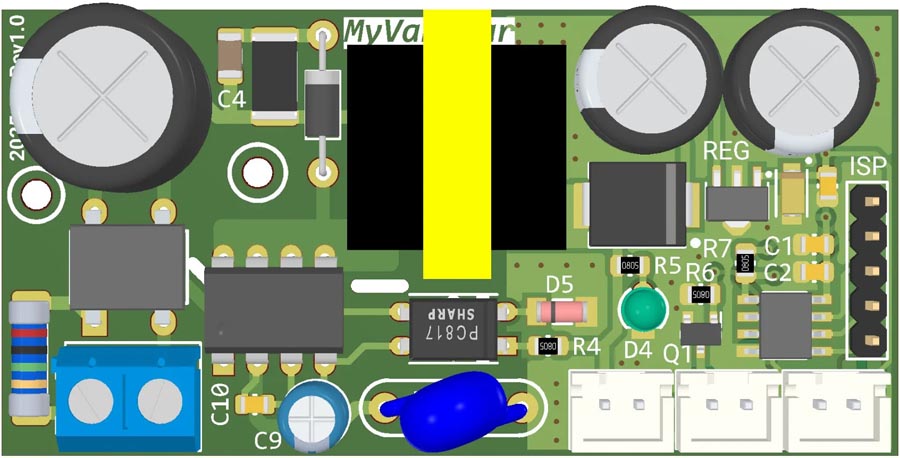 Assembly drawing of the PCB board.