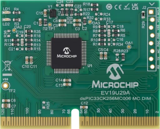 The dsPIC33CK256MC006 motor control dual inline module
