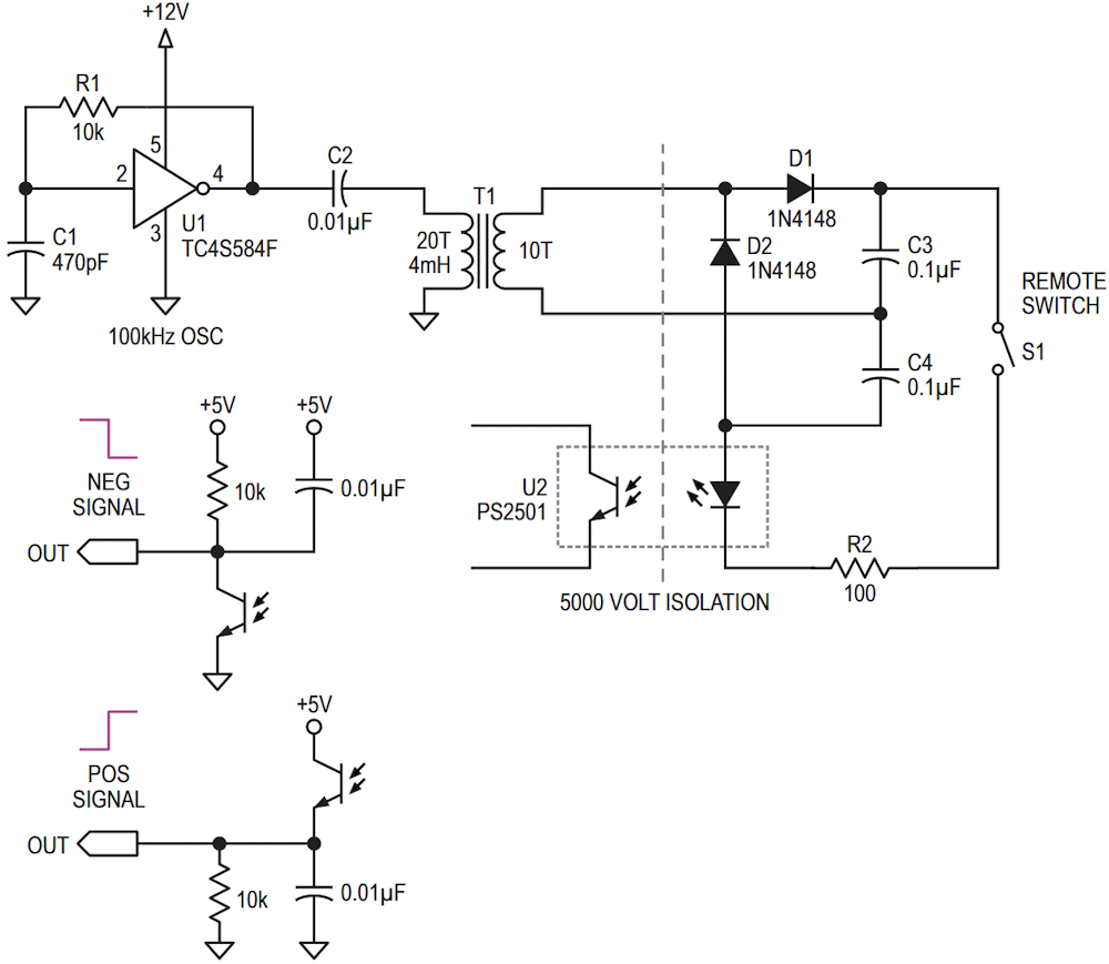 Isolated remote switch circuit