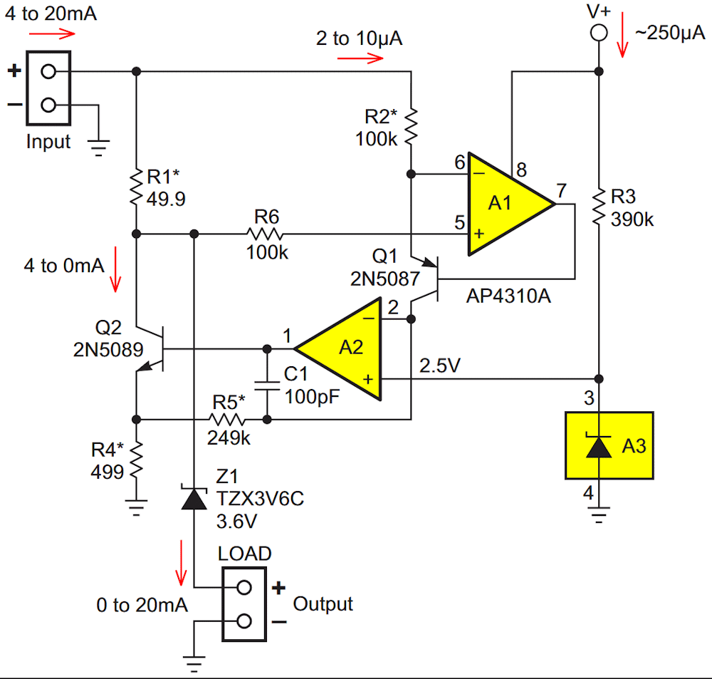 Schematic of a micropower current converter from [1].