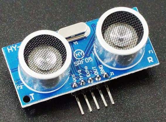 An SRF05 ultrasonic module.