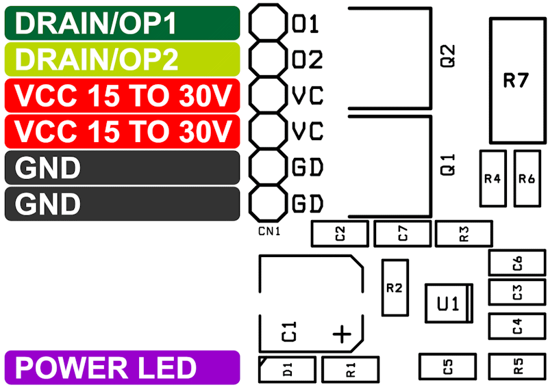 The PWM controller connection diagram.