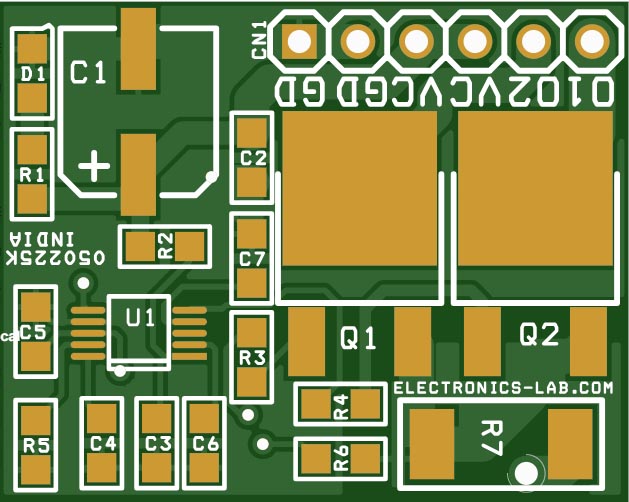 The PCB layout.