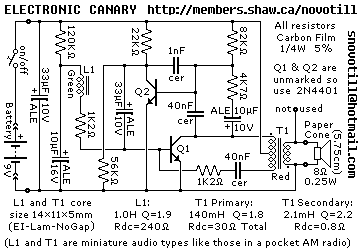 Circuit Electronic Canary