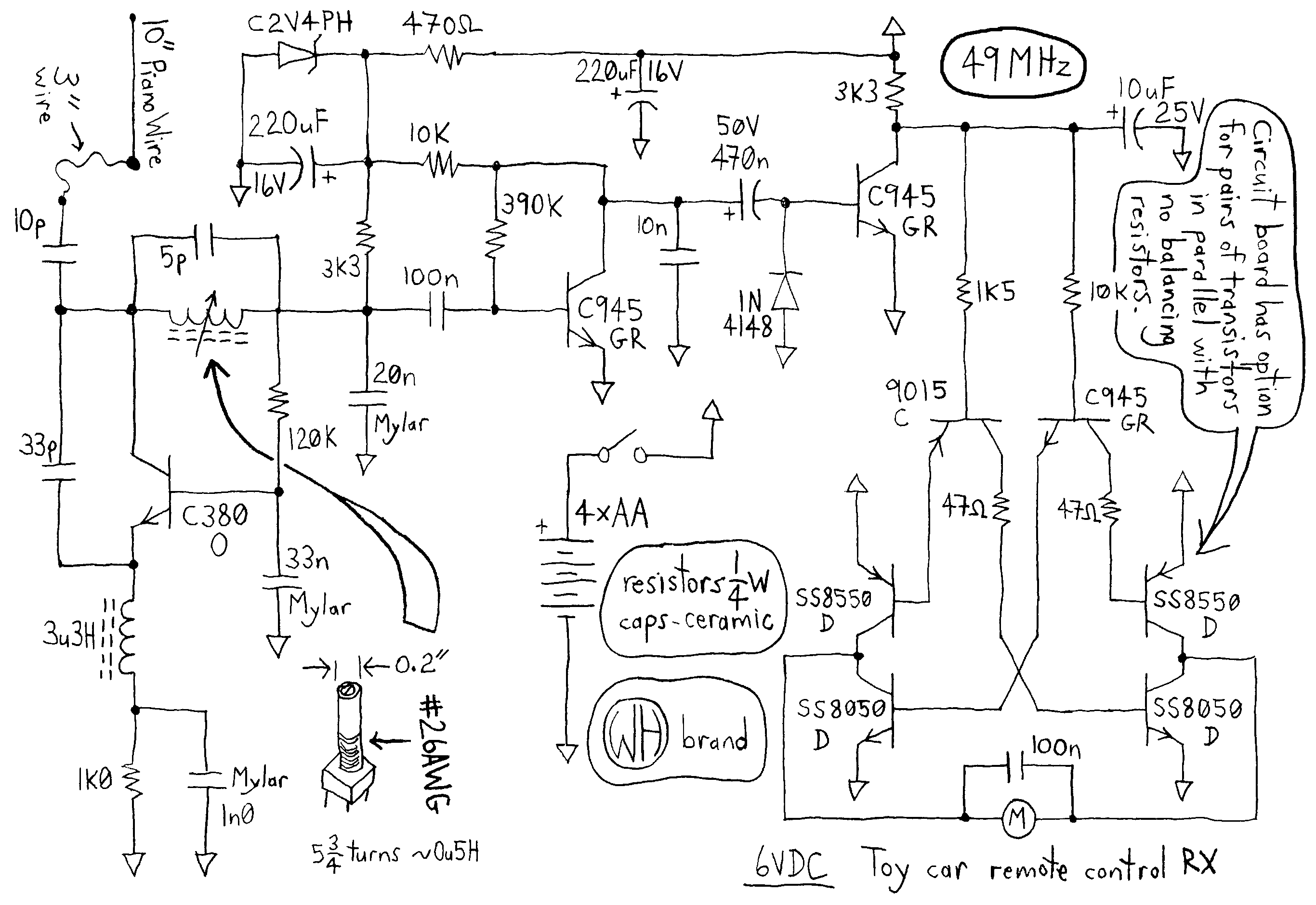 27 MHz Radio Transmitter using single Transistor