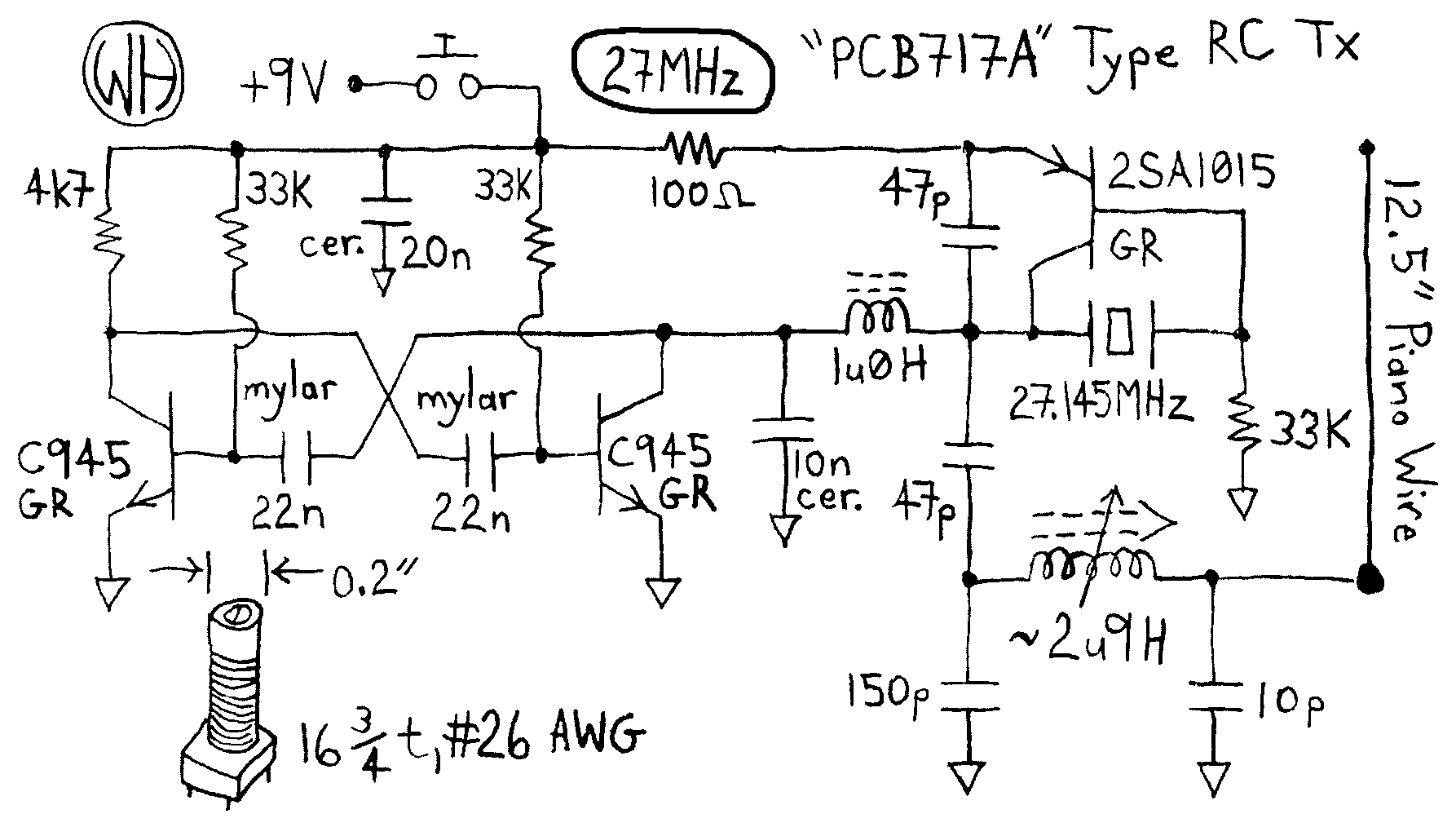 27mhz remote control circuit